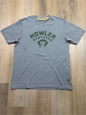 Howler Brothers shirt men’s size M gray outdoor hiking monkey
